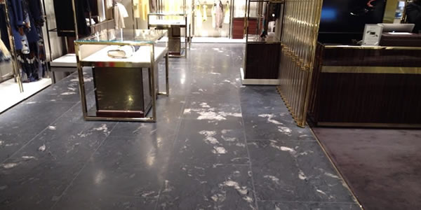 Classically aesthetic honed granite floor